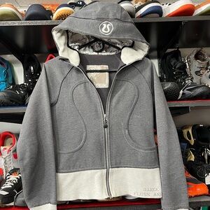 Lululemon Gray and Cream Zip-Up Hoodie